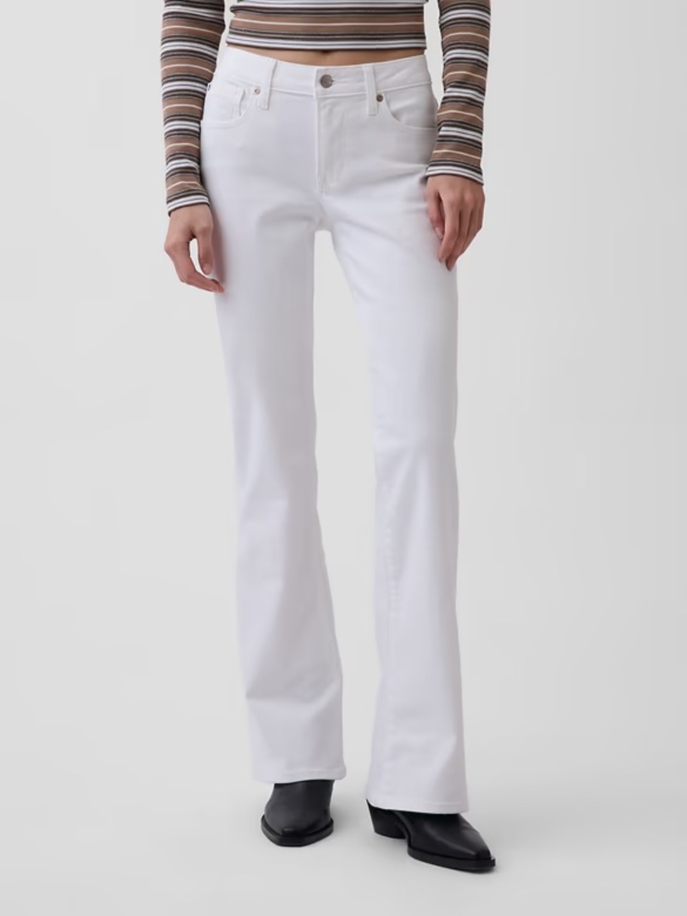 Gap Low Rise Long & Lean Jeans Fresh White Waist 29 or 8 Tall Bootcut Denim